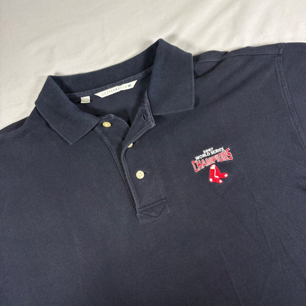 Cutter & Buck Boston Red Sox 2007 World Series Champions Polo Shirt Mens XL Navy